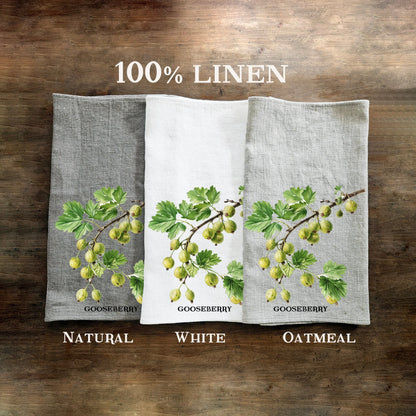 Plum fruit tree Tea Towel in linen, Botanical hand Towels Tea in linen, Greenery garden Dish Towel Kitchen Décor Tea Towel in linen