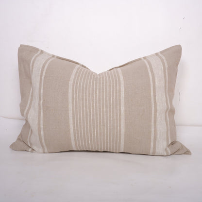 Striped linen pillowcase Standard queen kin, body euro sham custom size pillow. French Vintage Cottage natural striped Grainsack pillow case