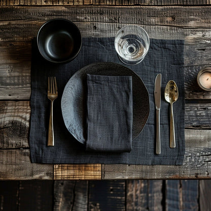 Linen placemats in natural, Washable linen placemats, Natural linen placemats for Holiday table decor, Handmade placemats, Placemats set.
