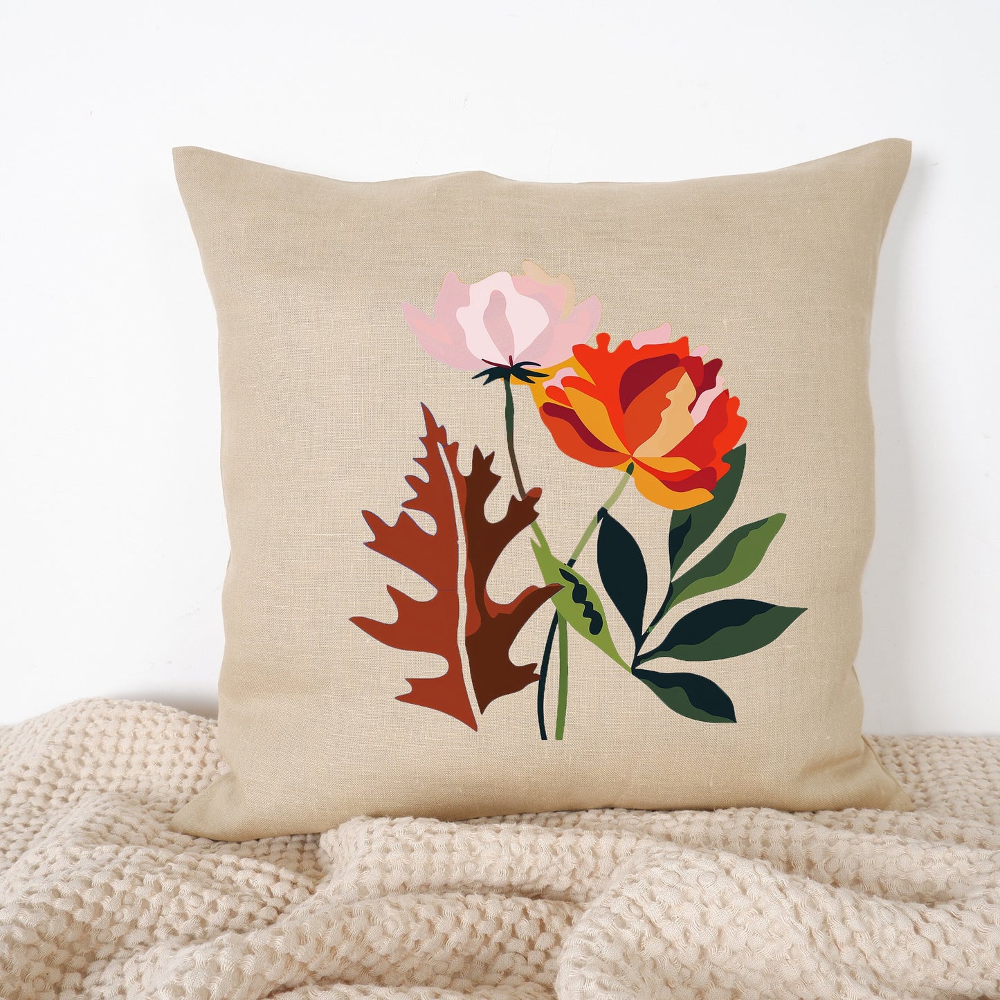 SALE LINEN Cushion cover Modern Contemporary art, decorative linen pillow cover , Boho Summer decor Cushion Housewarming Gift
