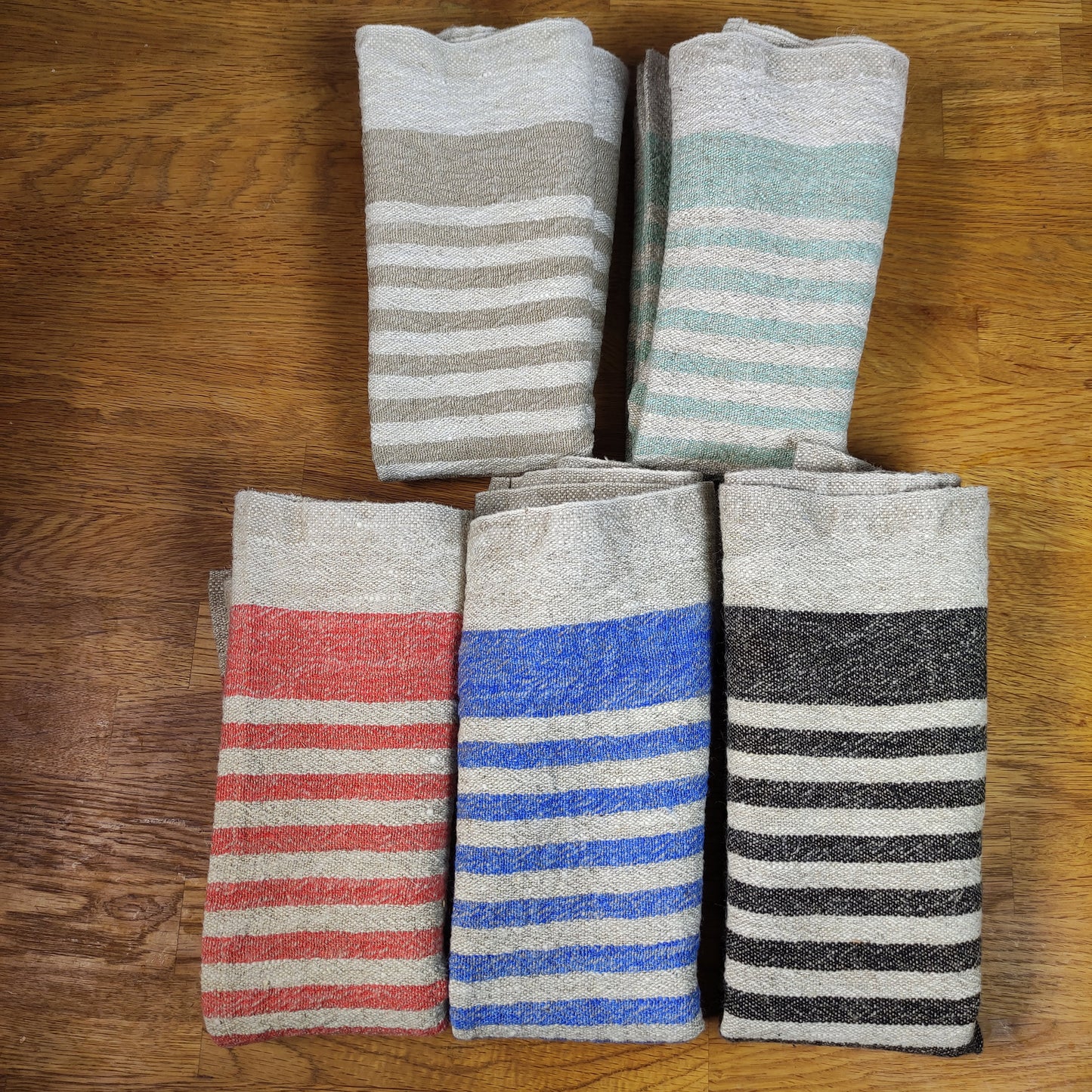 Stonewashed linen tea towel. STRIPED  - heavy soft flax fabric. hand towel. kitchen Dish towel