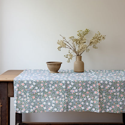 Linen foral tablecloth william Morris Clover , arts and crafts movement tablecloth Victorian style