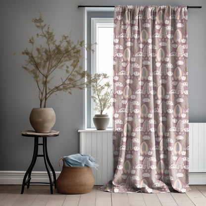 Waterlilies Curtain Panel Clover, Maurice Pillard Verneuil, Floral purple Print Curtain Panels in custom size, Botanical Curtains Art deco