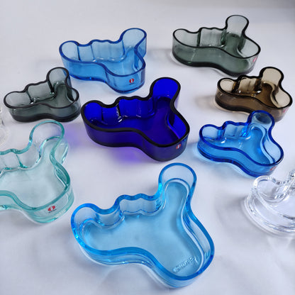 Iittala Alvar Aalto  - bowl or candle holder  - scandinavian vintage design. Blue