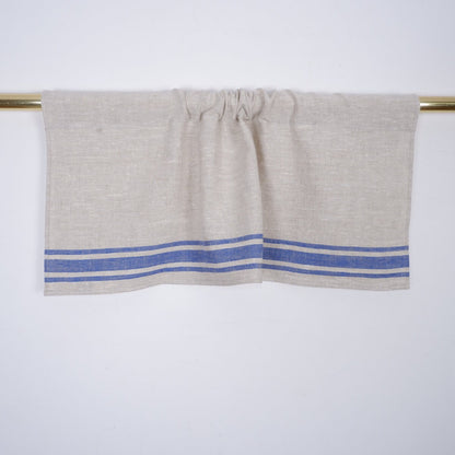 Ticking Valance - Farmhouse Curtain - Pure linen window treatment. Living room Cafe Kitchen window panel. Grain sack flax farmhouse style