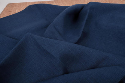 Linen curtains valance with tie up Navy blue, farmhouse kitchen curtains in natural
