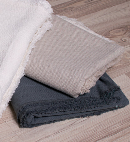 Stonewashed White grey Natural Blancket Bedspread Bed Cover  Throw Alwayslovelinen 100% Linen Lovelinen