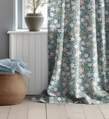 William Morris Curtain Panel Clover, Floral Botanical green Print Curtain Panels in custom size, Botanical Curtains for living room