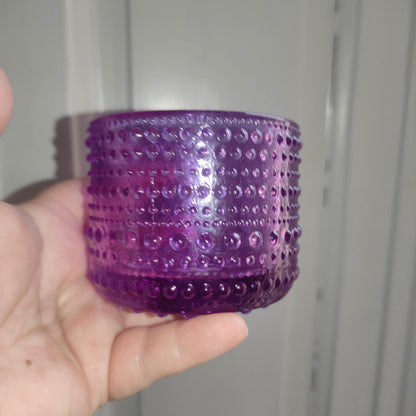 Iittala Kastehelmi amethyst - Tealight candleholder- candle holder -  Finnish glass design Vintage  - green white red yellow  - candleholder