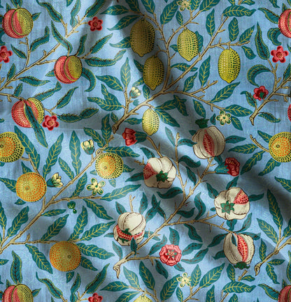 Linen foral tablecloth william Morris Pomegranate, arts and crafts movement tablecloth Victorian style