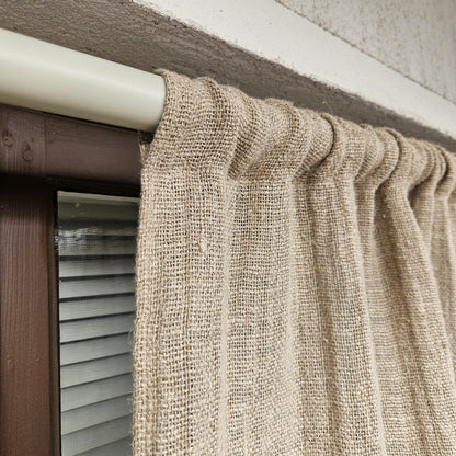Natural grain sack Cafe Curtains, burlap Farmhous window panel, Living room Cafe Kitchen window curtain custom size