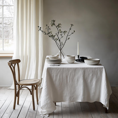 Heavy linen tablecloth for dinning table, French style washed linen table cloth Retangle Square or Round  in red natural or other colors