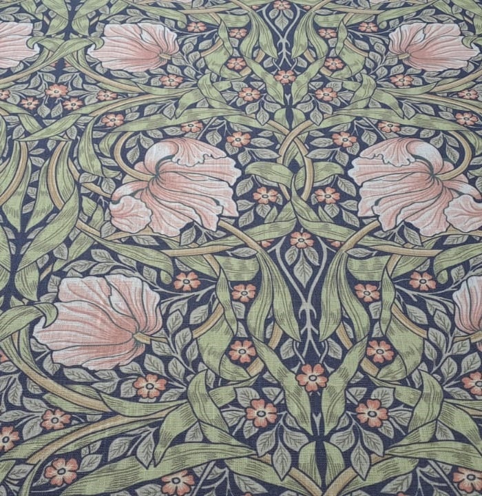 William Morris Pimpernel Linen Noren Curtain, Japanese Linen Noren Panel, Japanese Curtain Door, Linen Doorway Drape Noren Rod Pocket Panel