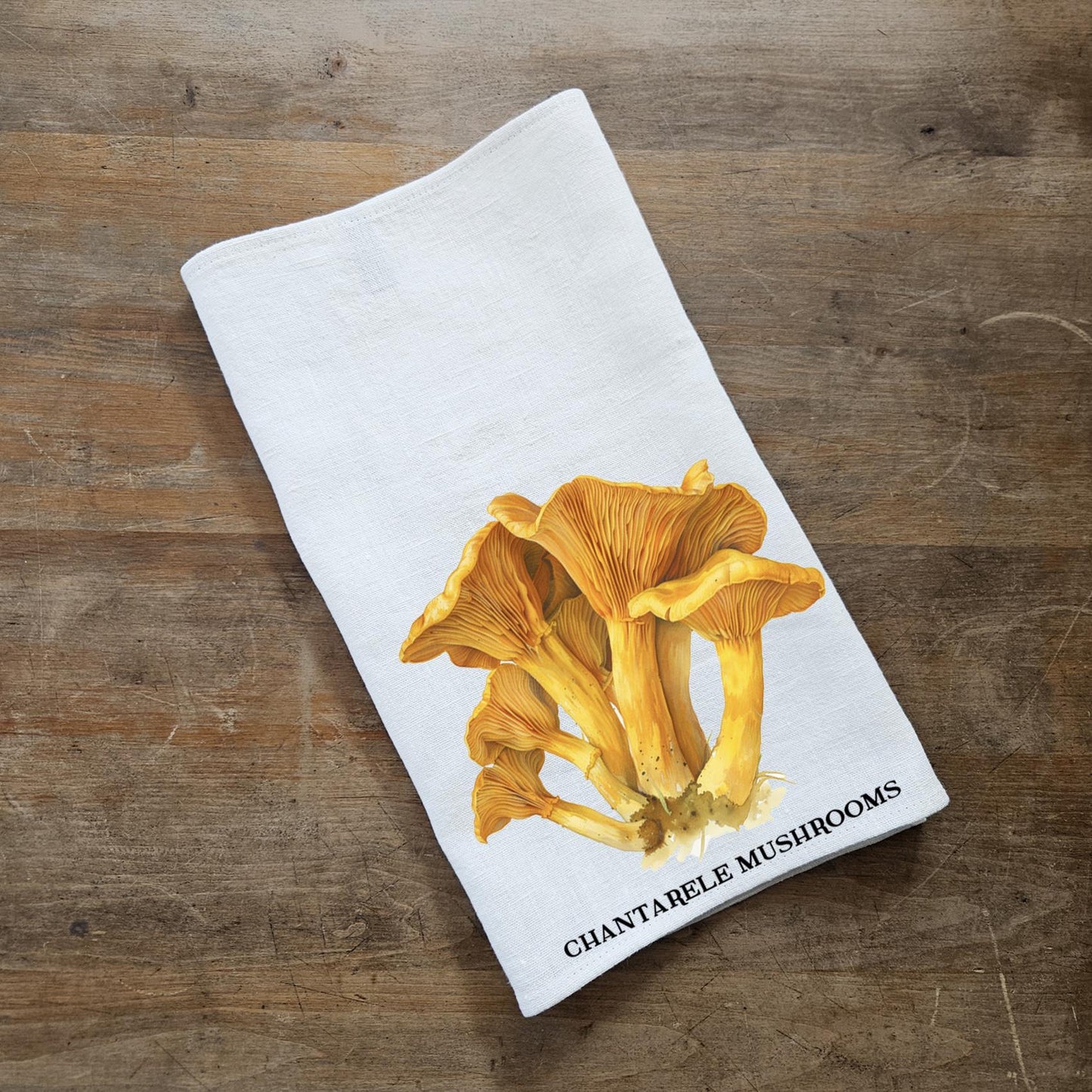 Mushroom Tea Towel in linen, Chantarele hand Towels Tea in linen,  Dish Kitchen Decor Tea Towel in linen Gift for Cook Baker Mother father