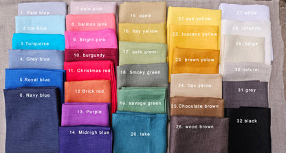 Linen Scarf in pale blue or others 40 colors - Unisex for men or women