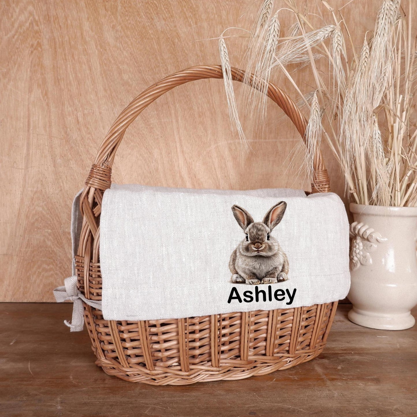 Bunny Personalized Basket Liner with monogran • Customized Easter Basket Liner • Girl Easter Basket Liner • Boy Easter Basket Liner Rabbit