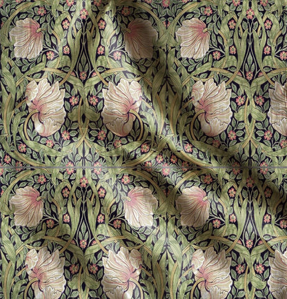 Linen foral tablecloth william Morris pimpernel, arts and crafts movement tablecloth Victorian style