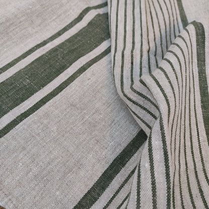 100% Linen tablecloth striped PREWASHED French table cloth rustic rectangle square oval Grey Blue country style Sack weave linen