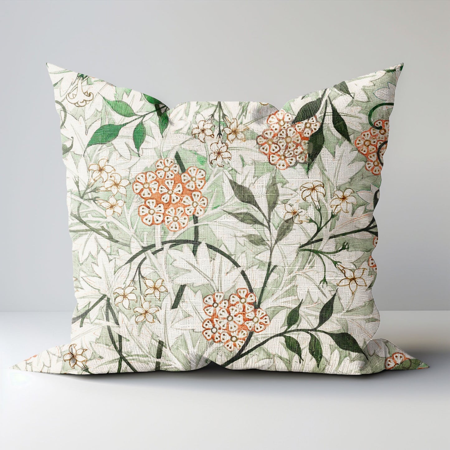 Modern linen Floral Pillow Cover William Morris Jasmine, Art and Crafts Pillow case on linen for Coutryhome  Victorian