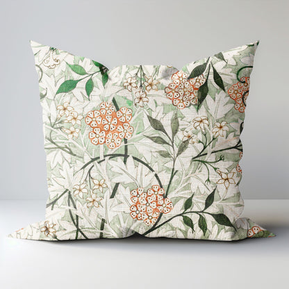 Modern linen Floral Pillow Cover William Morris Jasmine, Art and Crafts Pillow case on linen for Coutryhome  Victorian