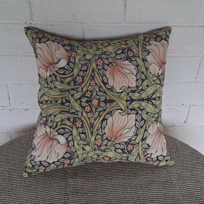 Modern linen Floral Pillow Cover William Morris Pimpernel, Art and Crafts Pillow case on linen for Coutryhome  Victorian