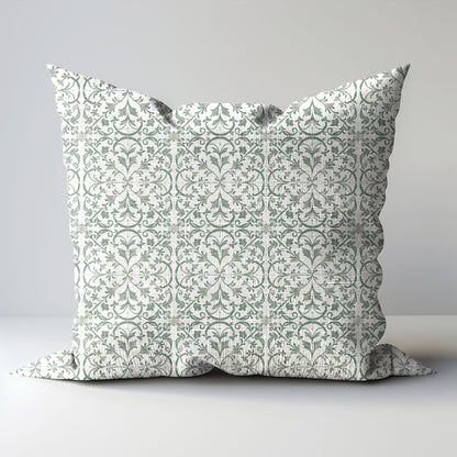 Modern grey linen Floral Pillow Cover, neutral Boho Pillow block print on linen, Coutrynome block printed pillow case in European flax