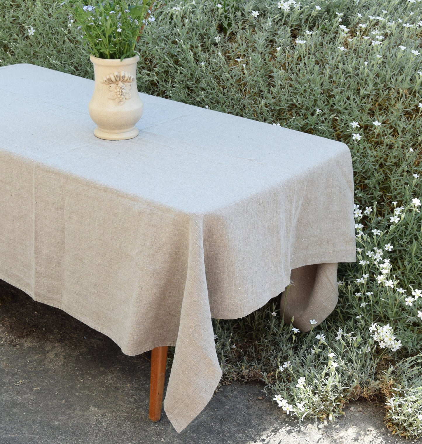 Heavy linen tablecloth for dinning table, French style washed linen table cloth Retangle Square or Round  in navy blue or other colors