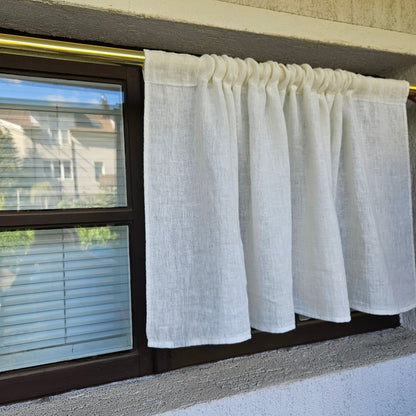 white grain sack Cafe Curtains, burlap Farmhous window panel, Living room Cafe Kitchen window curtain custom size