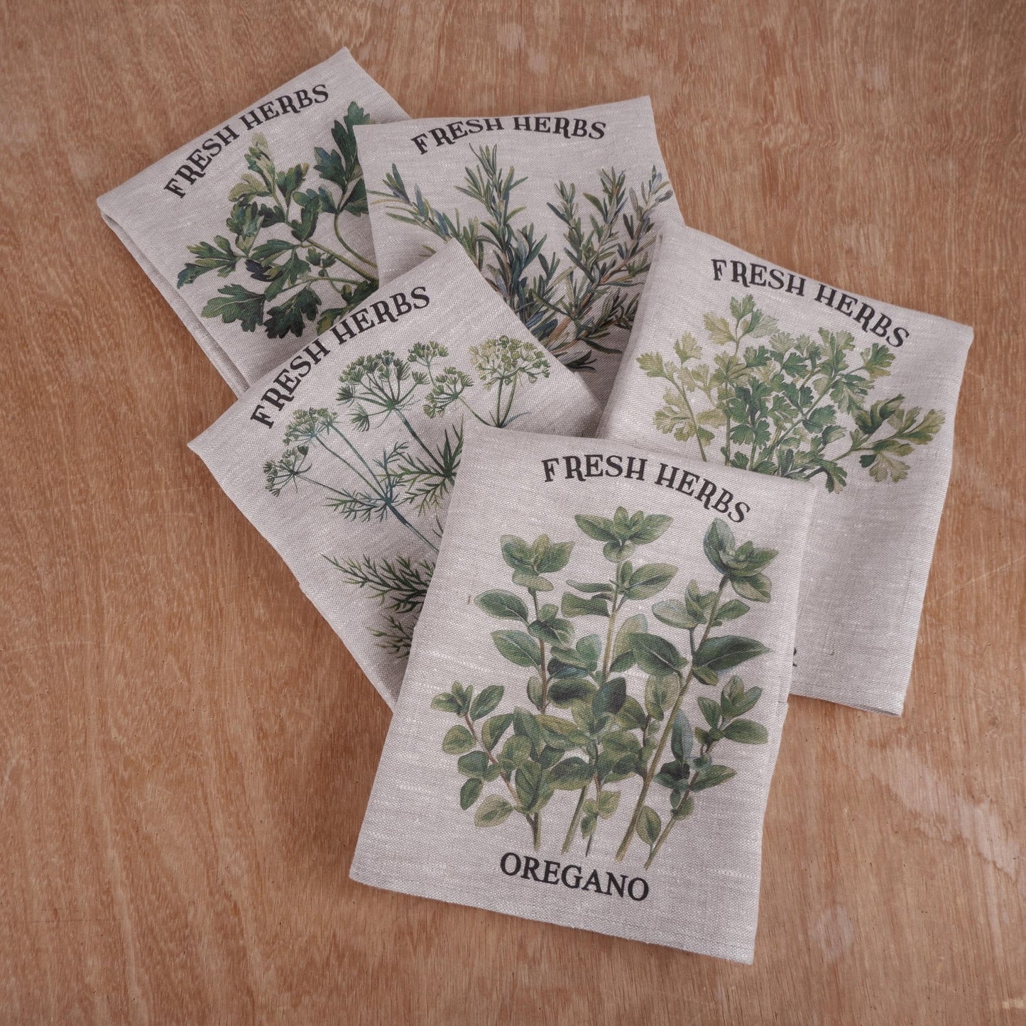 Hand Towels Tea with provence herbs - Farmhouse Floral greenery Kitchen Décor Kitchen Dish Tea Towel - Rosemary Floral Tea Towel in linen -