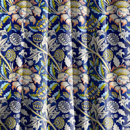William Morris Curtain WEY, Floral Botanical Blue Print Curtain Panels,  Curtains for living room