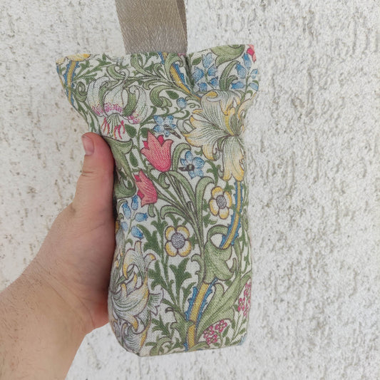 Fabric Door Stop in linen in several colors, chunky filled or unfilled door stop in linen , Bohemian Decor  Large door stop