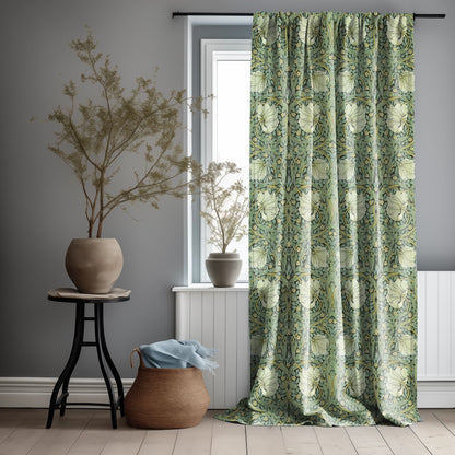 William Morris Curtain Panel Strawberry Thief, Floral with birds and strawberries Print Pattern  Curtain Panels,  Curtains for living room