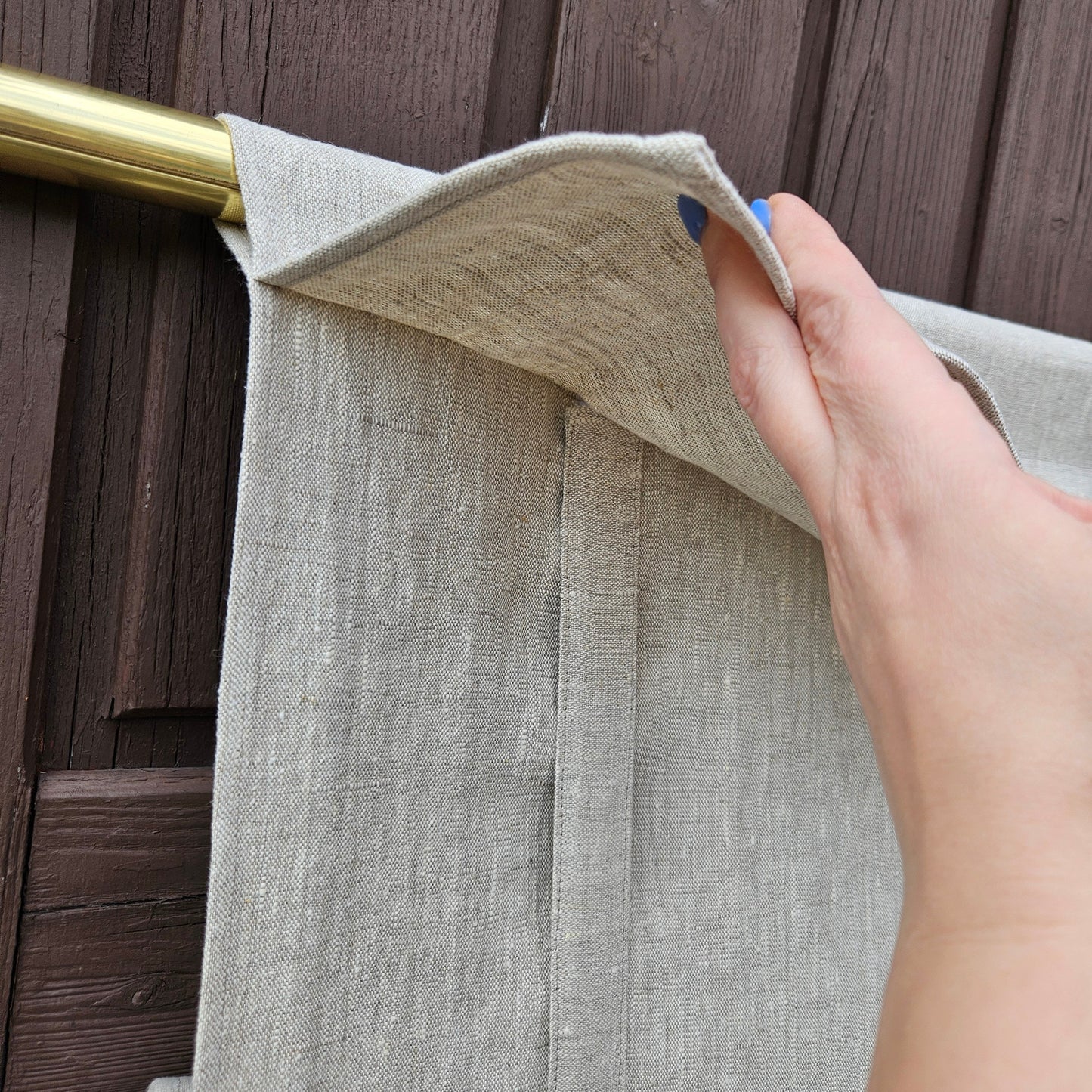 grey French Door Curtain 1 Panel, door curtains in linen , window linen curtains panel