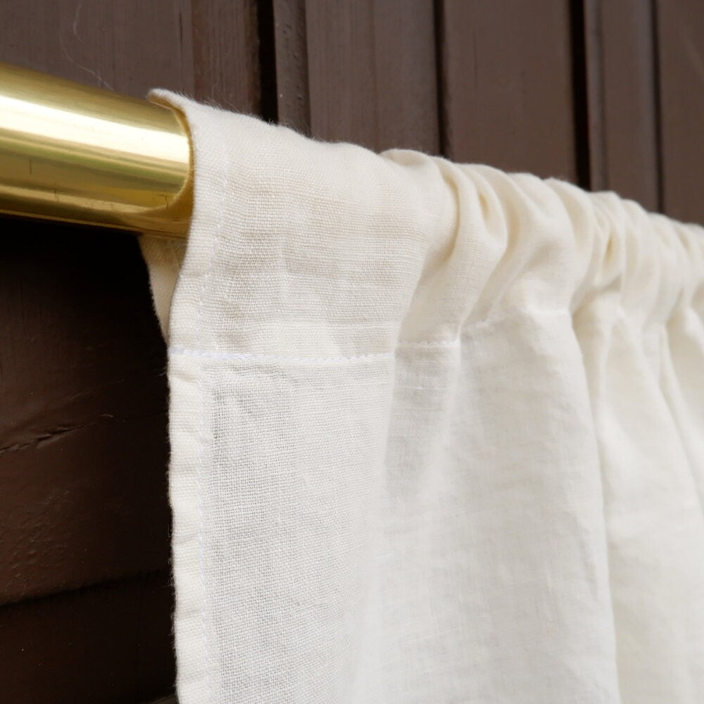 Custom size  Valance WHITE with laces, Farmhouse Pure linen window treatment, Living room Cafe Kitchen window panel, farmhouse curtains
