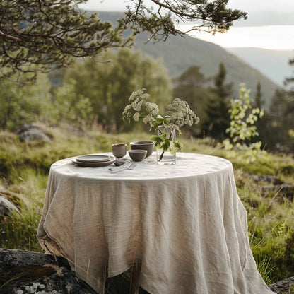 100% Linen Tablecloth Handmade Round Oval Rectangle Table cloth Natural Linen large Custom table decor Wedding decor Catering