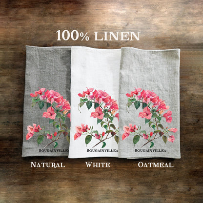 Renfanfönsterhandduk i linne, blommiga handdukar, botanisk blommig diskhandduk, gul blommig köksdekoration