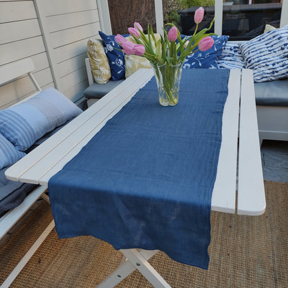 Linen runner in mustard in custom size, table setting in linen for wedding, parties celebrations