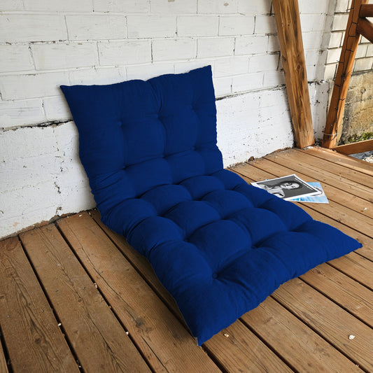 Bench cushion in navy blueF linen,  floor cushion in Custom size, shikibuton thick mat Shiki futon filled organic fiber filler