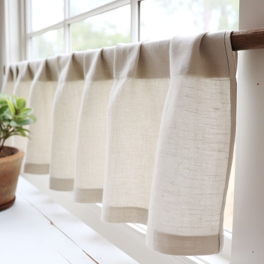 custom LINEN Curtains 100% linen PREWASHED, Linen Cafe Curtain Panels in Different Size Options, Custom Size Window and Door curtains