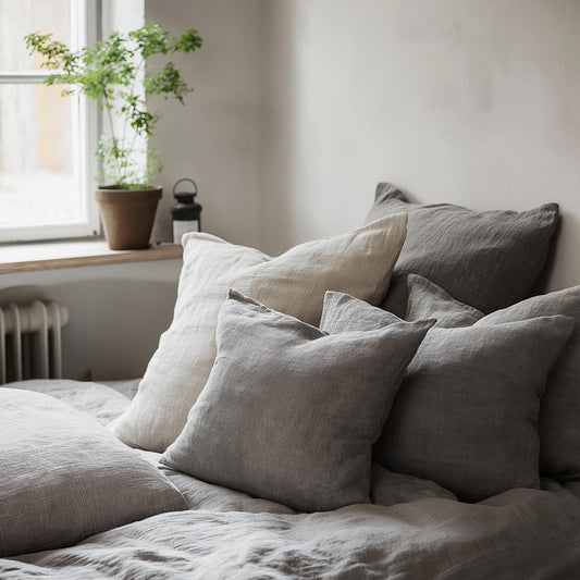 linen pillowcase in custom size pillow cover in neutral colors or other - French linen Vintage Cottage Farmhouse style pillow cover