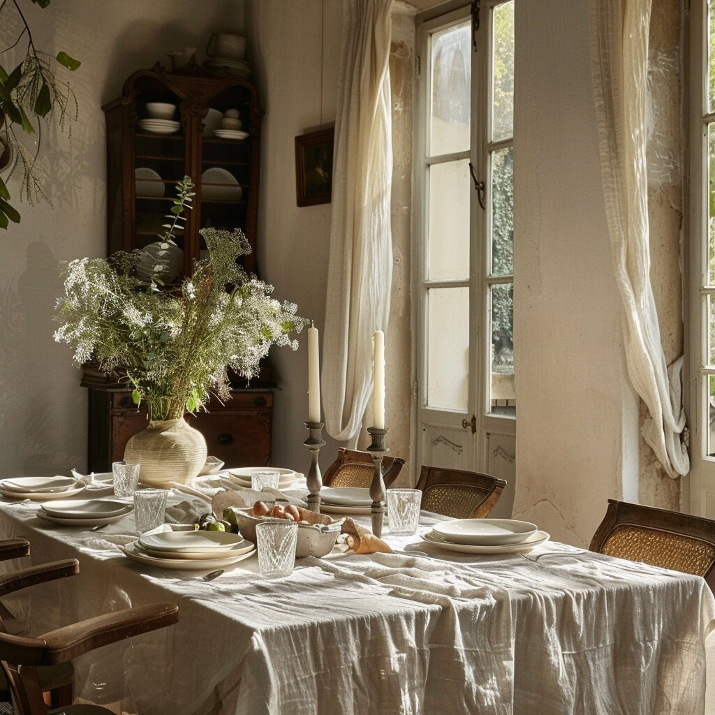 100% Linen tablecloth PREWASHED in green, Natural French table cloth rustic rectangle square oval french country style flax table cloth