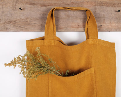 Linen tote bag - shopping bag - custom color- shoulder bag - Organic