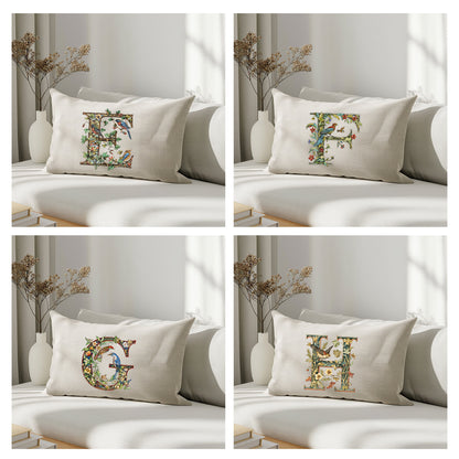 Monogram linen pillowcase Standard, queen, king, body, euro sham custom size pillow cover. Pure linen luxury cushion cover with Monogram