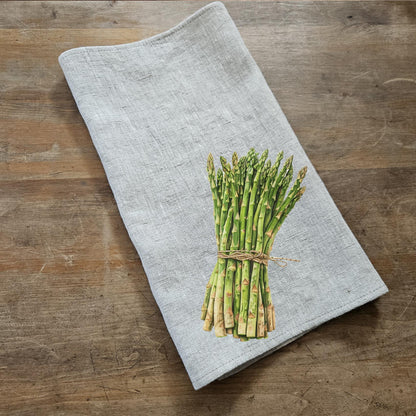 Asparagus Tea Towel in linen, Vegetable Hand Towels Tea in linen, linen  Dish Towel Kitchen Décor Tea Towel in linen