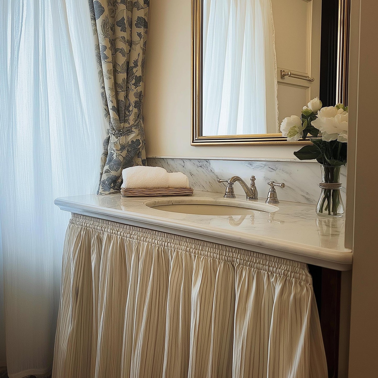 Custom Sink Skirt with velcro - Handmade Sink or Fireplace Curtain - Custom Sizes Linen Valance farmhouse sink curtains