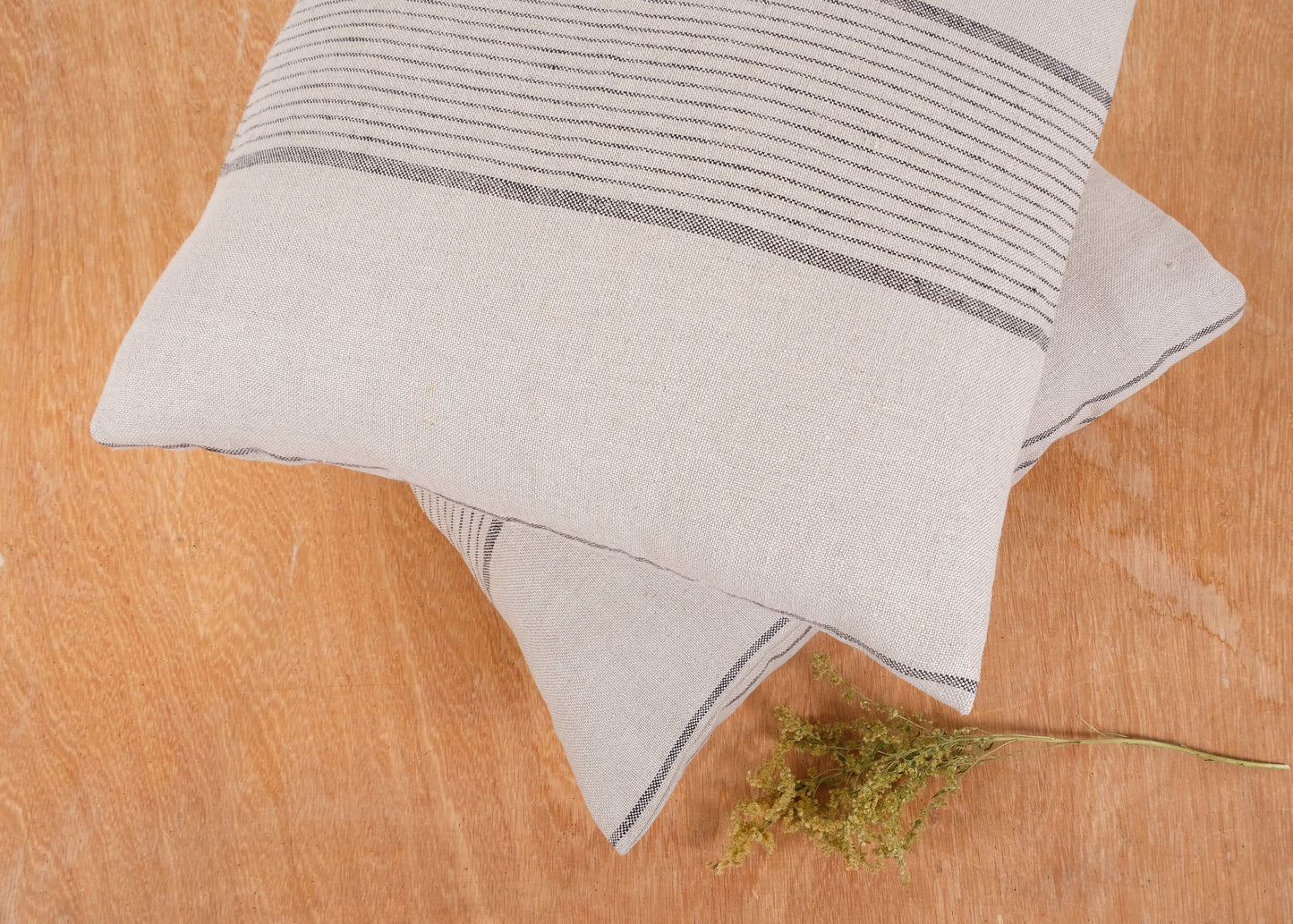 Grain sack linen pillowcase - flax striped sham - stripe Rustic Rough Heavy Weight Pillow case-  Vintage GrainSack