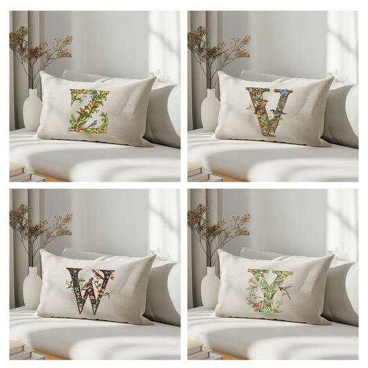 Monogram linen pillowcase Standard, queen, king, body, euro sham custom size pillow cover. Pure linen luxury cushion cover with Monogram