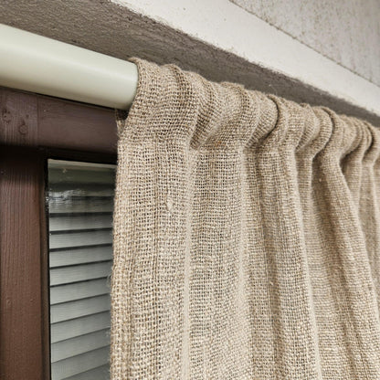 white grain sack Cafe Curtains, burlap Farmhous window panel, Living room Cafe Kitchen window curtain custom size
