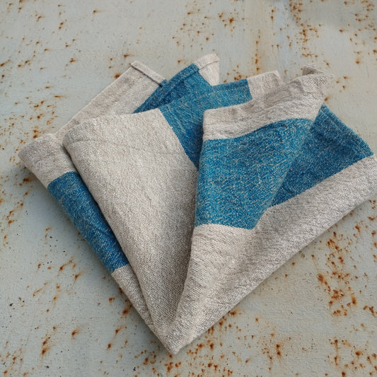 Linen napkins Ticking Set of 2 4 6 8  -  100% linen Dinner Napkins- Custom Size- Everyday, Party, Wedding, Hostess Gift