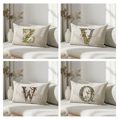 Monogram linen pillowcase Standard, queen, king, body, euro sham custom size pillow cover. Pure linen luxury cushion cover with Monogram